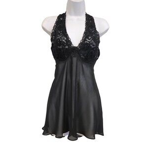 Vintage Goth Whimsigoth Black Lace Babydoll Chemise Lingerie‎ Sheer Underwire